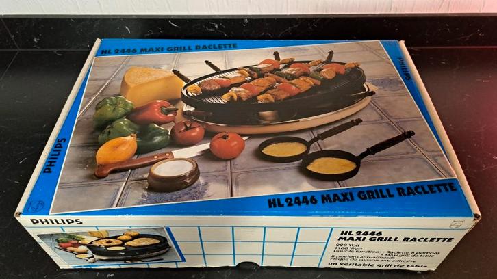 Philips HL2446 Maxi Grill Raclette, Elektronische apparatuur, Grillplaten, Zo goed als nieuw, Tafelgrill, Ophalen