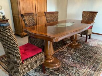 Tafel met 6 stoelen bij interesse gsmnr 0478448857, Enlèvement, Comme neuf