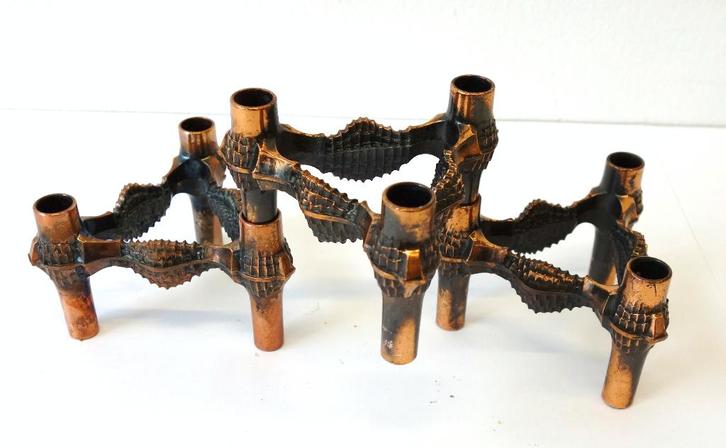 Vintage Quist BMF set kandelaars Fritz Nagel brutalist koper, Huis en Inrichting, Woonaccessoires | Kandelaars en Kaarsen, Gebruikt