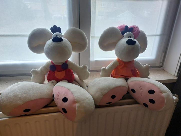 Grote Diddl en Diddlina 70 cm, Verzamelen, Diddl, Zo goed als nieuw, Knuffel, Diddl, Ophalen