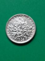 1964 Frankrijk 5 frank in zilver met zaaister, Verzenden, Frankrijk, Losse munt, Zilver