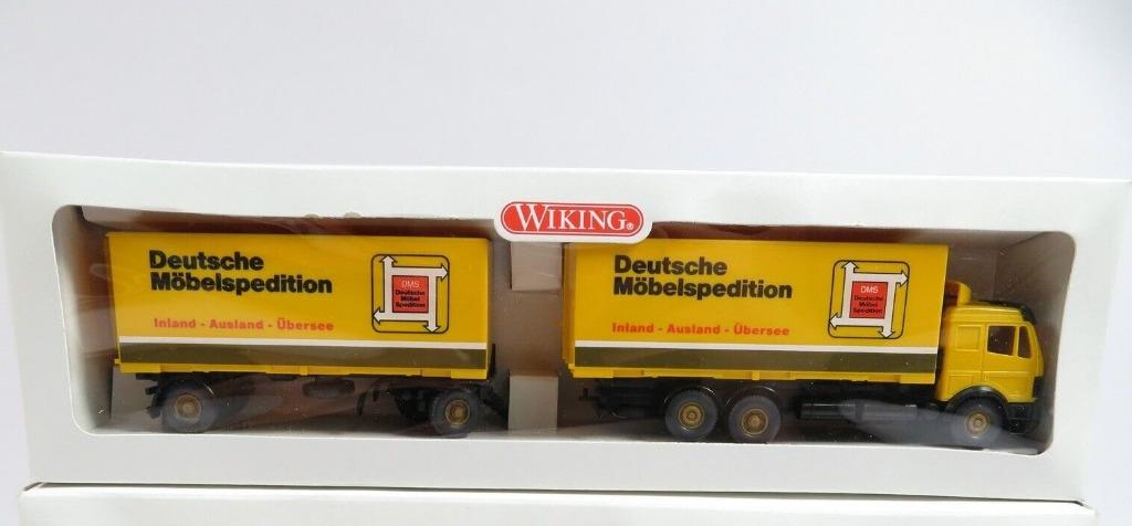 1:87 Wiking Mercedes Benz wisselkoffer truck& trailer, Ophalen of Verzenden, Zo goed als nieuw, Bus of Vrachtwagen, Wiking