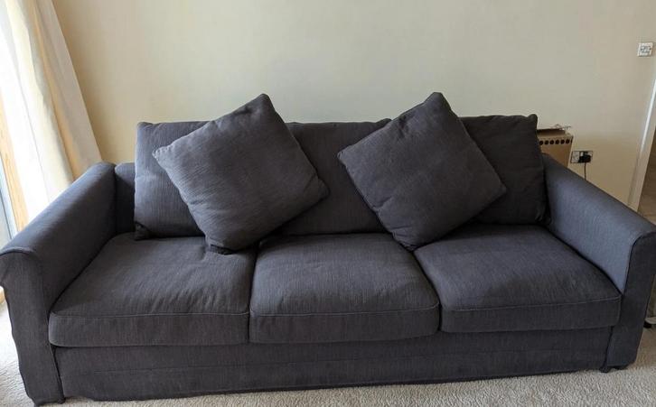 Ikea Gronlid 3-zit zetel grijs, Huis en Inrichting, Zetels | Zetels, Gebruikt, Rechte bank, Driepersoons, 200 tot 250 cm, 75 tot 100 cm