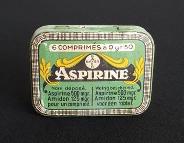 Boîte à pilules d'aspirine Bayer 1930-1950