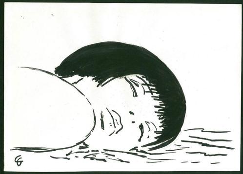 Guido Crepax inkt tekening 'Valentina' - getekend (monogram), Antiek en Kunst, Kunst | Tekeningen en Fotografie, Verzenden