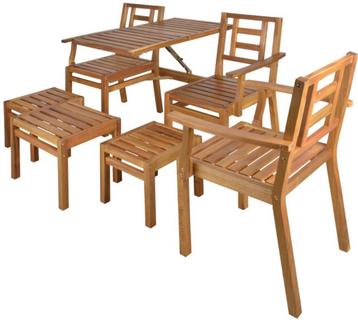 Houten bank - chitchat meubel - 5 delige tuinset balkonset beschikbaar voor biedingen