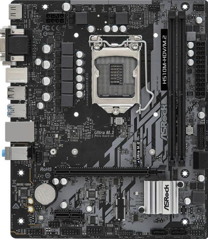 Asrock H510M-HDV/M.2 LGA1200, Computers en Software, Moederborden, Zo goed als nieuw, Intel, DDR4, Ophalen of Verzenden