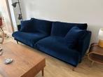 Driezitsbank - marineblauw fluweel - Maison du Monde, Huis en Inrichting, Ophalen, Hout, Gebruikt, 100 tot 125 cm