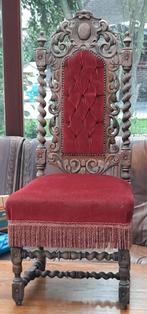Antieke stoelen rood velours, Huis en Inrichting, Stoelen, Ophalen, Rood, Hout