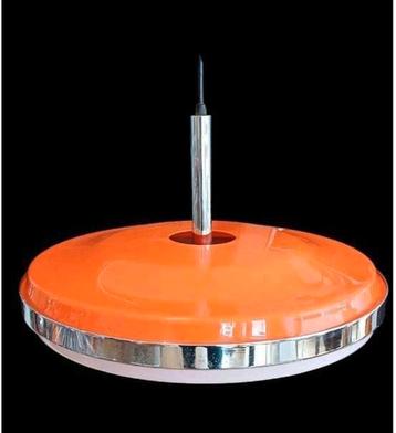 Lampe suspendue vintage Space Age UFO orange des années 1960