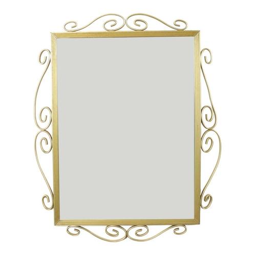 Hollywood Regency Spiegel Goudkleurig Metaal Facet Mid-Centu, Antiek en Kunst, Antiek | Spiegels, 50 tot 100 cm, Minder dan 100 cm