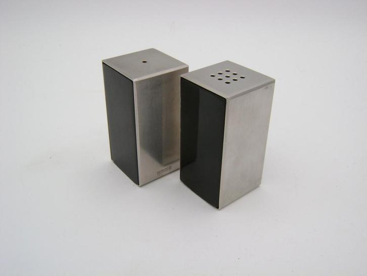 design inox en glas peper en zoutvat Carl Auböck Oostenrijk, Antiek en Kunst, Kunst | Designobjecten, Ophalen of Verzenden