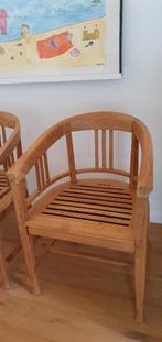2 houten zetels, Huis en Inrichting, Stoelen, Twee, Gebruikt, Bruin, Hout