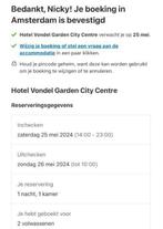 Hotelovernachting Amsterdam voor 2 personen op 25 mei, Tickets & Billets, Deux personnes, 1 nuitée