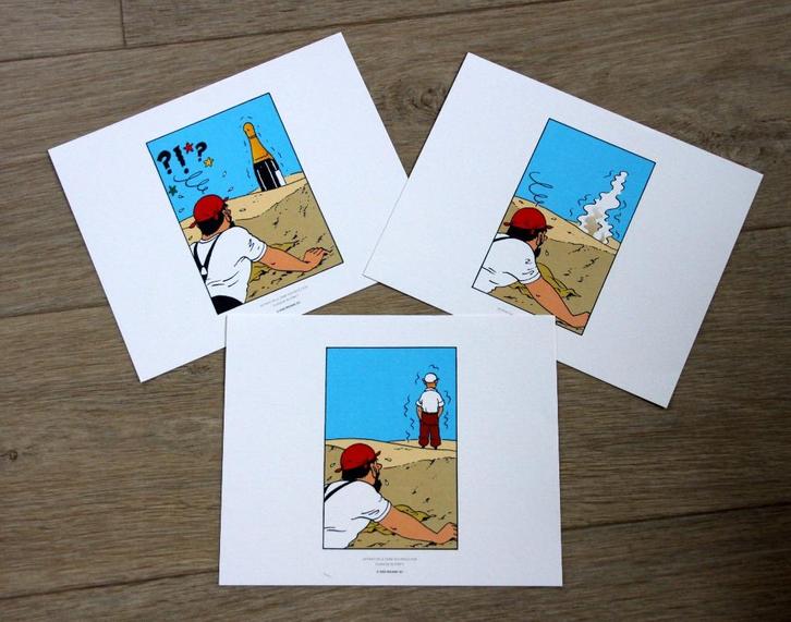 Tintin 3 tiré à part serigrafie Kuifje Hergé 2011, Verzamelen, Stripfiguren, Zo goed als nieuw, Kuifje, Verzenden
