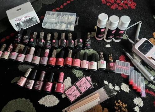 pink Gellac kleuren + basis + lamp+ E file en opzetstukken, Handtassen en Accessoires, Uiterlijk | Cosmetica en Make-up, Zo goed als nieuw