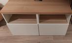 Tv kast 120cm wit met houten top, Huis en Inrichting, Kasten |Televisiemeubels, Ophalen, Gebruikt, Eikenhout, Minder dan 100 cm