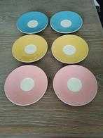 6 kleine retro pastel kleurige bordjes Made in Germany, Ophalen of Verzenden