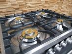 🔥Luxe Fornuis Boretti 70cm antraciet + rvs 4 pits 1 oven, Elektronische apparatuur, Fornuizen, 60 cm of meer, Zo goed als nieuw