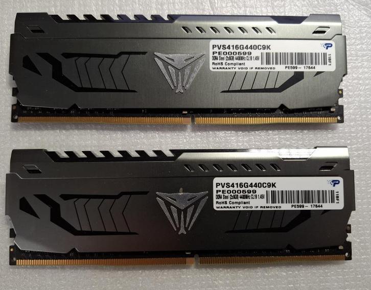 16gb DDR4 4400mhz CL19 (Patriot Viper Steel) : 2x 8gb kit, Computers en Software, RAM geheugen, Zo goed als nieuw, Desktop, 16 GB