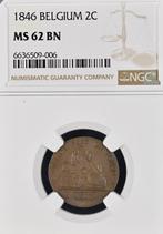 Belgium 2 Cents 1846 UNC MS62, Envoi, Autre, Monnaie en vrac