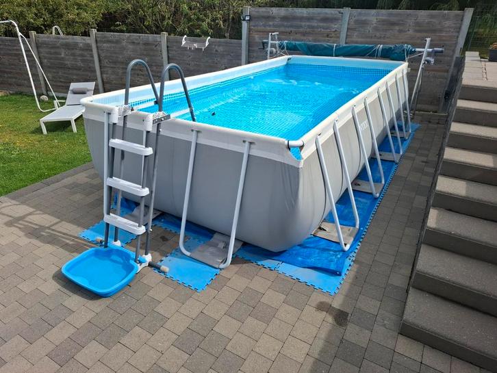 zwembad intex 288x244 x107cm met zandfilterpomp en verwarmin, Tuin en Terras, Zwembaden, Gebruikt, Ophalen