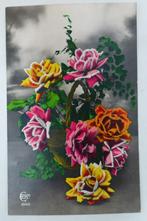 vieille carte postale fleurs roses, Collections, Envoi, Affranchie, Autres thèmes