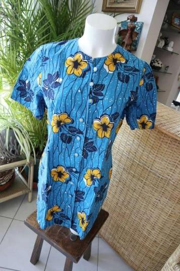blauwe vintage dressing bloemrijke jurk beschikbaar voor biedingen