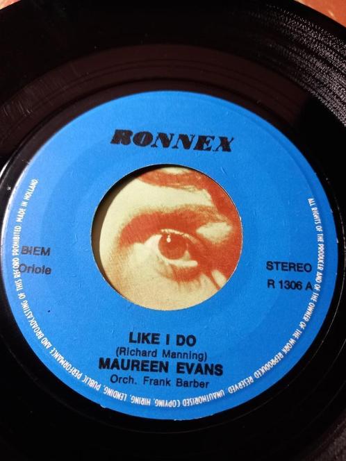Maureen Evans ‎– Like I Do / Starlight, Starbright "Popcorn", CD & DVD, Vinyles Singles, Comme neuf, Single, Pop, 7 pouces, Enlèvement ou Envoi