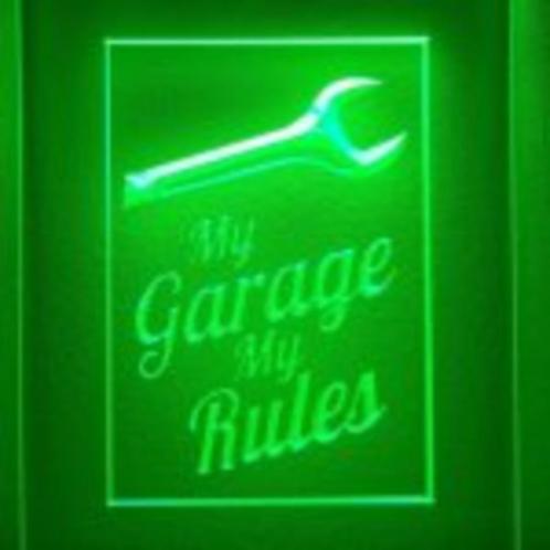 My garage my rules 3d LED verlichting kado reclame lamp, Verzamelen, Merken en Reclamevoorwerpen, Nieuw, Lichtbak of (neon) lamp