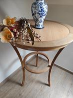 Ronde houten tafen in massief hout van eik met notelaar, Antiek en Kunst, Ophalen