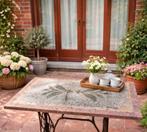 Tafel met authentiek granito tafelblad en Singer onderstel., Ophalen