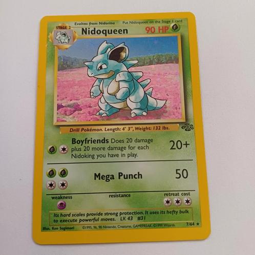 Pokémon Nidoqueen Holo Jungle  7/64, Hobby & Loisirs créatifs, Jeux de cartes à collectionner | Pokémon, Comme neuf, Cartes en vrac