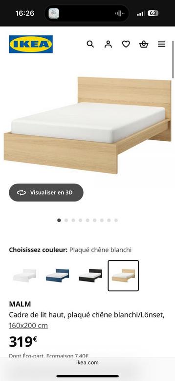 Cadre et sommier lattes Malm (Ikea) beschikbaar voor biedingen