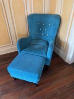 Zetel met poef, Ophalen, Gebruikt, Eenpersoons, 75 tot 100 cm