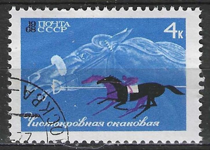 Rusland 1968 - Yvert 3330 - Paardensport - 4 k. (ST), Postzegels en Munten, Postzegels | Europa | Rusland, Verzenden