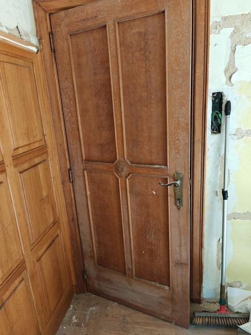 Te koop: 4 eiken binnendeuren te Sinaai, Doe-het-zelf en Bouw, Deuren en Vliegenramen, Gebruikt, Binnendeur, Ophalen