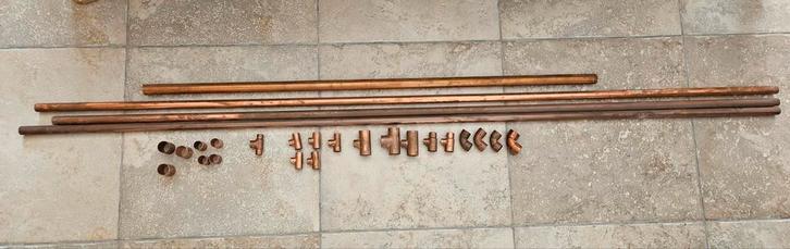 Koperen buizen en koppelingen voor traditionele chauffage, Doe-het-zelf en Bouw, Chauffageketels en Boilers, Zo goed als nieuw