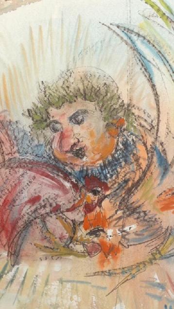 "engeltje" Willy Lecomte uit 1974., Antiek en Kunst, Kunst | Schilderijen | Klassiek, Ophalen