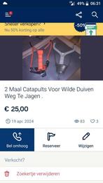 2 Maal Catapults Om Wilde Duiven Weg Te Jagen ., Overige typen, Zo goed als nieuw, Ophalen