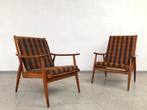 Set vintage mid-century fauteuils/ armchairs, Ophalen, Hout, Gebruikt, 50 tot 75 cm