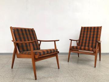 Set vintage mid-century fauteuils/ armchairs beschikbaar voor biedingen