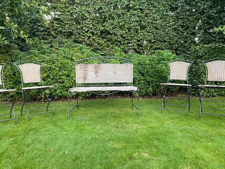 Charmante tuinset, Tuin en Terras, Tuinbanken, Zo goed als nieuw, Kunststof, Ophalen