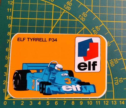 Sticker F1 Tyrrell Ford P34 1976 (6x wielen) elf motor oil, Verzamelen, Stickers, Ophalen of Verzenden