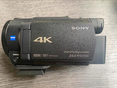 Camera Sony FDR-AX33 incl extra batterij geheugenkaart& tas, TV, Hi-fi & Vidéo, Caméscopes numériques, Comme neuf, Caméra, Sony