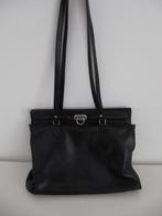 grote zwarte lederen dameshandtas, schoudertas,  ..., Handtassen en Accessoires, Tassen | Damestassen, Ophalen of Verzenden, Zo goed als nieuw