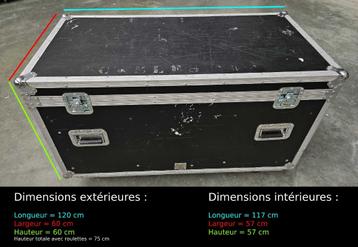 Flightcase transport opbergkoffer 120x60x60cm met wielen beschikbaar voor biedingen