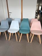 Set van 8 Scandinavische stoelen, Huis en Inrichting, Stoelen, Ophalen, Gebruikt, Wit, Hout
