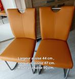 2 chaises en cuir ocre de living, Twee, Metaal, Moderne, Zo goed als nieuw