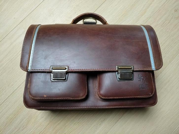 Lederen boekentas Kids Ruiter Tassen, Handtassen en Accessoires, Tassen | Schooltassen, Zo goed als nieuw, Aktetas of Boekentas